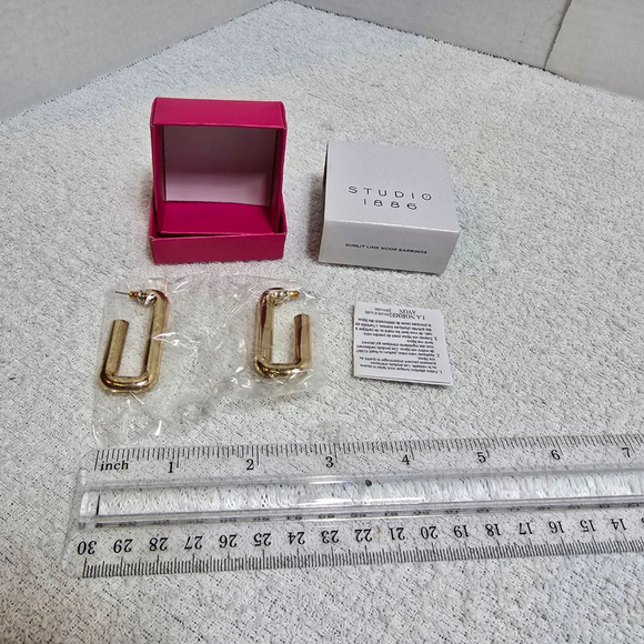 STUDIO 1886 Jewelry - Women's STUDIO 1886 Gold Sunlit Link Hoop Earrings One Size